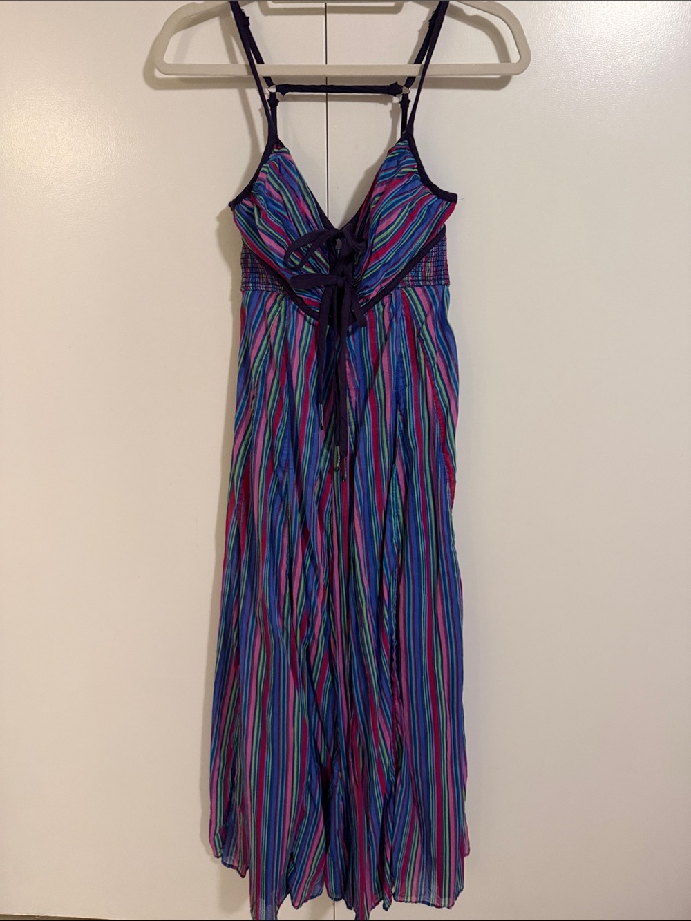 Free Pepple Striped Maxi Dress with Navy Trim